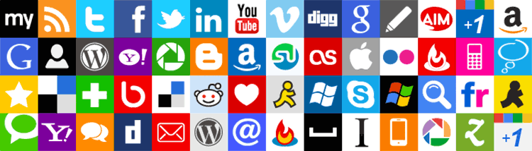 A banner of popular favicons